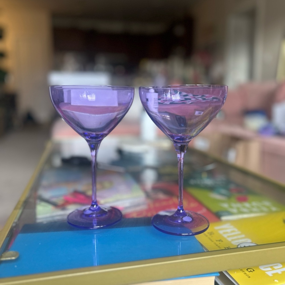 Estelle Elegant Purple Martini Glasses